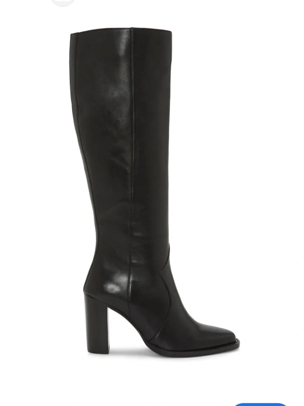 NEW Vince Camuto Demerri Black Knee-High Leather Block Heel Boots